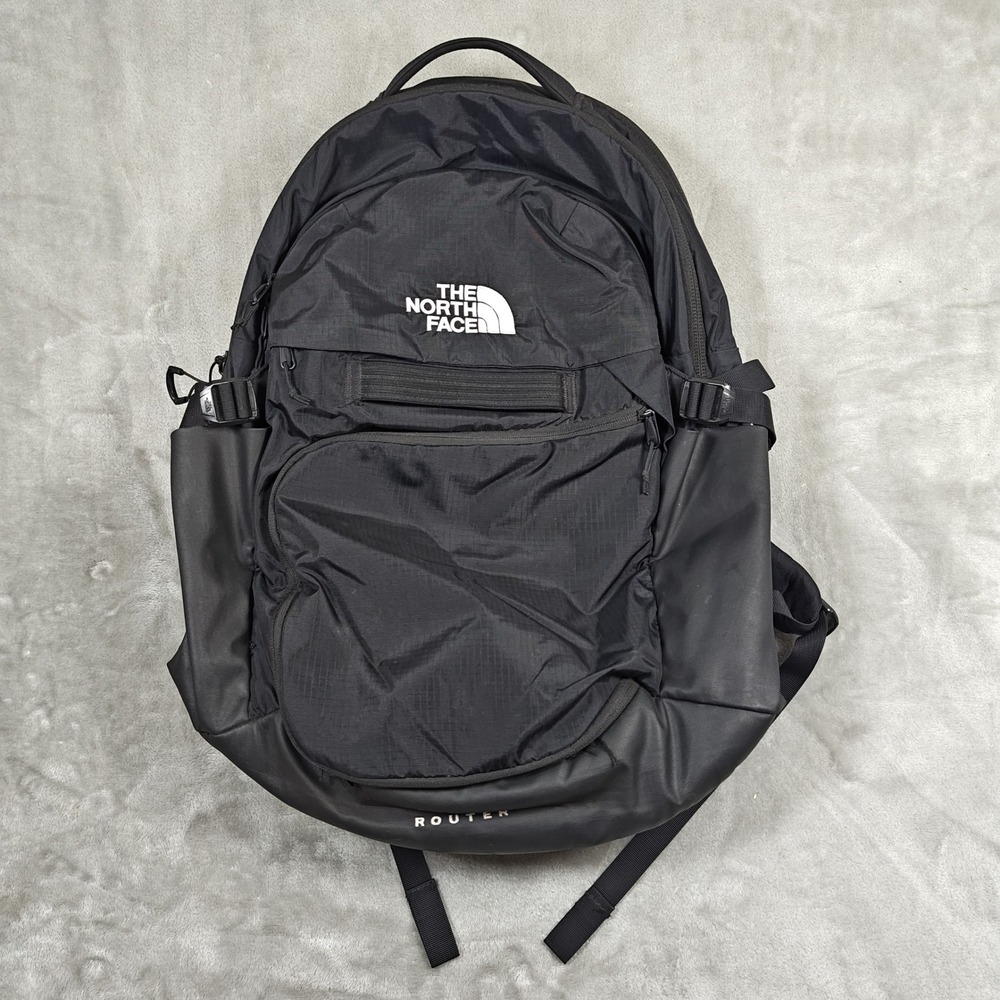 The North Face Router Backpack Mens Black Large Laptop Travel Daypack Ripstop